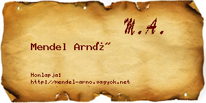 Mendel Arnó névjegykártya